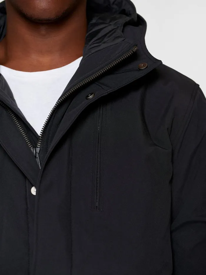 KnowledgeCotton Apparel Jackets And Vests Long Soft Shell Jacket CLIMATE SHELL Black Jet 8211 Men KnowledgeCotton Apparel Jackets And Vests Long Soft Shell Jacket CLIMATE SHELL Black Jet 8211 Men