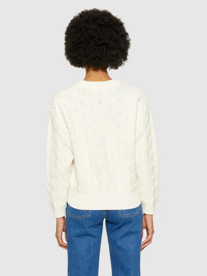KnowledgeCotton Apparel Knits Cotton Cable Crew Neck Regenerative Organic Certified 8211 Women KnowledgeCotton Apparel Knits Cotton Cable Crew Neck Regenerative Organic Certified 8211 Women