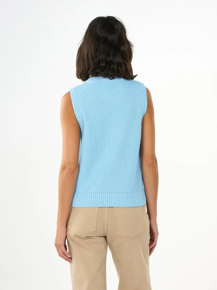 KnowledgeCotton Apparel Knits Crew Neck Cotton Mix Vest Airy Blue 8211 Women KnowledgeCotton Apparel Knits Crew Neck Cotton Mix Vest Airy Blue 8211 Women