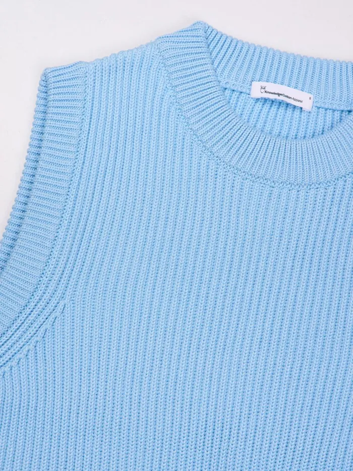 KnowledgeCotton Apparel Knits Crew Neck Cotton Mix Vest Airy Blue 8211 Women KnowledgeCotton Apparel Knits Crew Neck Cotton Mix Vest Airy Blue 8211 Women