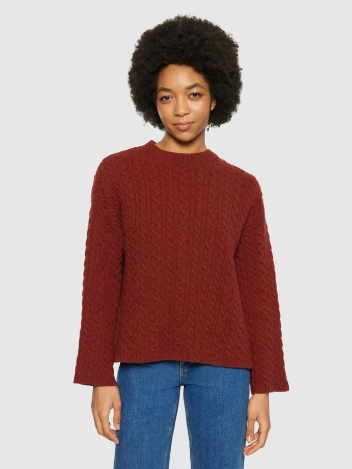 KnowledgeCotton Apparel Knits Lambswool Cable Crew Neck Rws 8211 Women KnowledgeCotton Apparel Knits Lambswool Cable Crew Neck Rws 8211 Women
