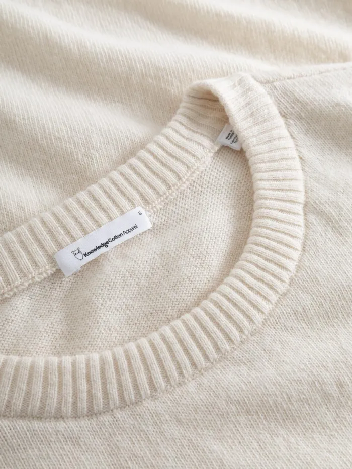 KnowledgeCotton Apparel Knits Lambswool Crew Neck Buttercream 8211 Women KnowledgeCotton Apparel Knits Lambswool Crew Neck Buttercream 8211 Women