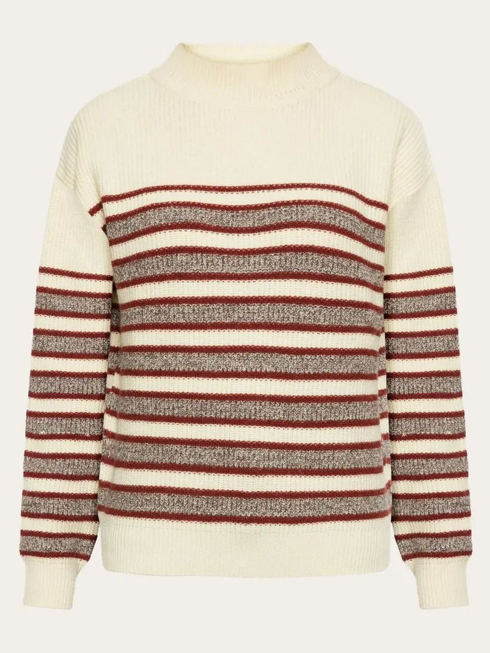 KnowledgeCotton Apparel Knits Lambswool Stripe Blocking Crew Neck Rws 8211 Women KnowledgeCotton Apparel Knits Lambswool Stripe Blocking Crew Neck Rws 8211 Women