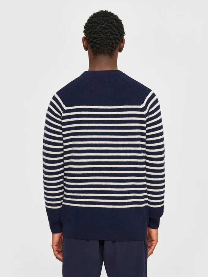 KnowledgeCotton Apparel Knits Oneck Merino Wool Rib Knit Total Eclipse 8211 Men KnowledgeCotton Apparel Knits Oneck Merino Wool Rib Knit Total Eclipse 8211 Men