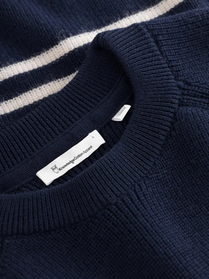 KnowledgeCotton Apparel Knits Oneck Merino Wool Rib Knit Total Eclipse 8211 Men KnowledgeCotton Apparel Knits Oneck Merino Wool Rib Knit Total Eclipse 8211 Men