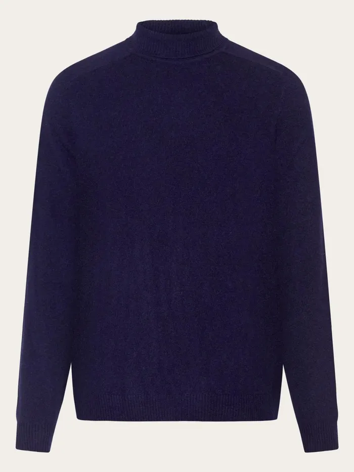 KnowledgeCotton Apparel Knits Roll Neck Knit Total Eclipse 8211 Men