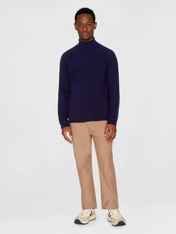 KnowledgeCotton Apparel Knits Roll Neck Knit Total Eclipse 8211 Men KnowledgeCotton Apparel Knits Roll Neck Knit Total Eclipse 8211 Men