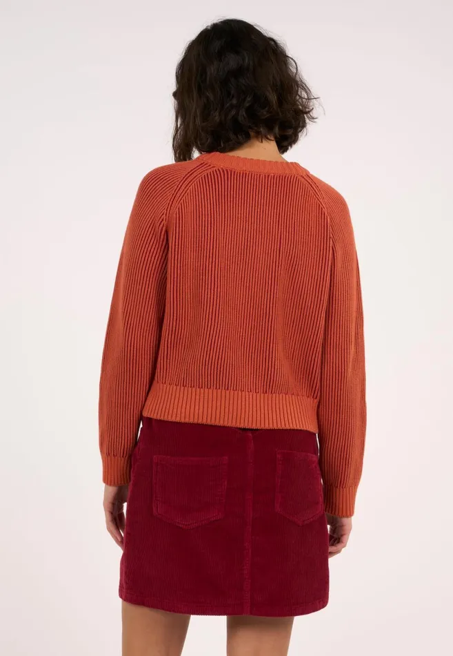 KnowledgeCotton Apparel Knits Two Tone Rib Crew Neck Autumn Leaf 8211 Women KnowledgeCotton Apparel Knits Two Tone Rib Crew Neck Autumn Leaf 8211 Women