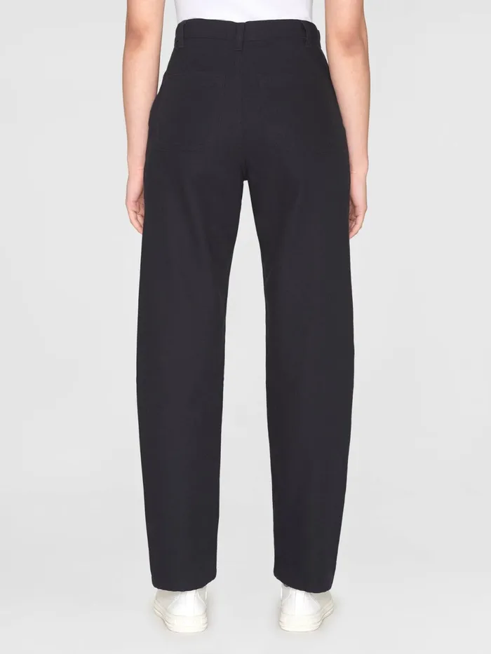 KnowledgeCotton Apparel Pants CALLA Tapered Canvas Pant Black Jet 8211 Women
