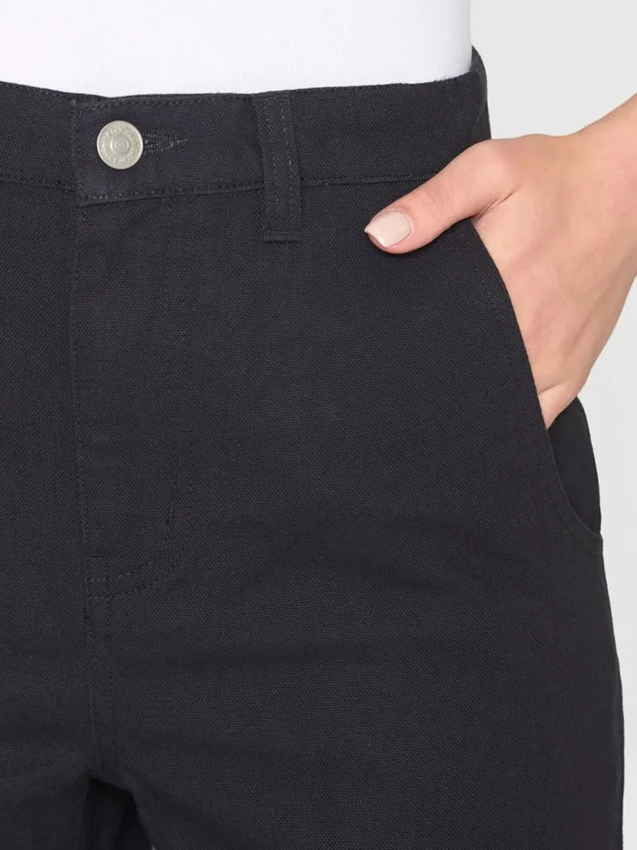 KnowledgeCotton Apparel Pants CALLA Tapered Canvas Pant Black Jet 8211 Women