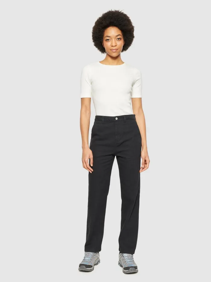 KnowledgeCotton Apparel Pants CALLA Tapered Midrise Twill Workwear Pants Gotsvegan 8211 Women
