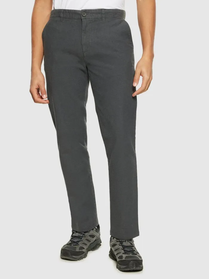 KnowledgeCotton Apparel Pants CHUCK Regular Flannel Chino Pants Gray Pinstripe 8211 Men