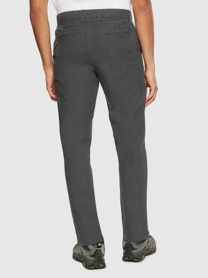 KnowledgeCotton Apparel Pants CHUCK Regular Flannel Chino Pants Gray Pinstripe 8211 Men