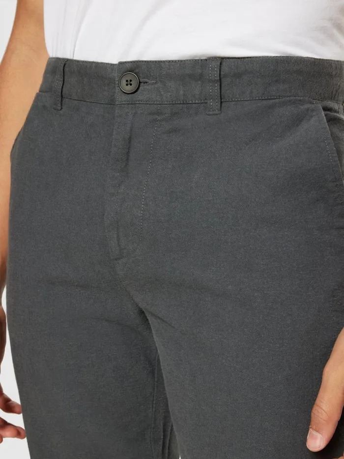 KnowledgeCotton Apparel Pants CHUCK Regular Flannel Chino Pants Gray Pinstripe 8211 Men