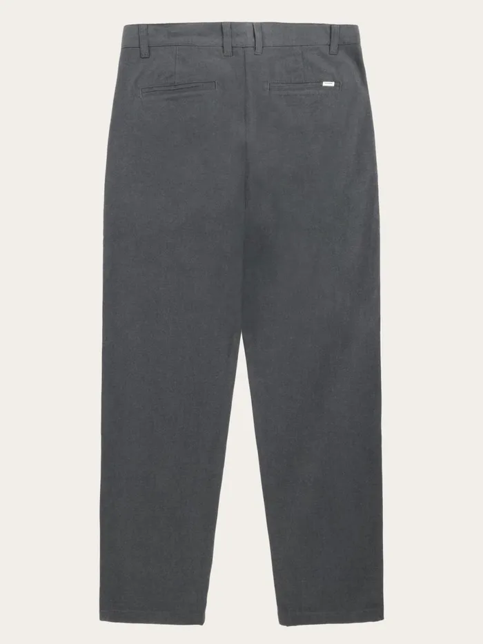 KnowledgeCotton Apparel Pants CHUCK Regular Flannel Chino Pants Gray Pinstripe 8211 Men