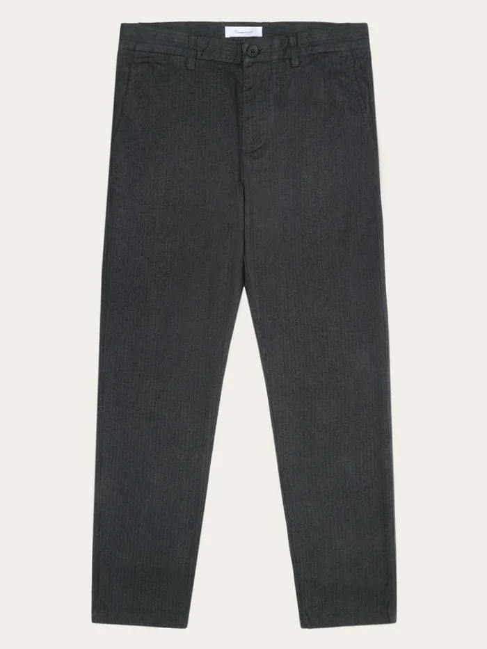 KnowledgeCotton Apparel Pants CHUCK Regular Flannel Herringbone Chinos Gotsvegan 8211 Men
