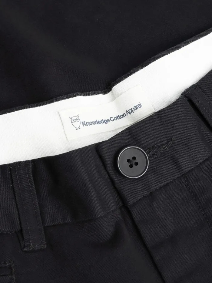 KnowledgeCotton Apparel Pants FLINT Organic Cotton Twill Chino GOTSVegan Black Jet 8211 Men KnowledgeCotton Apparel Pants FLINT Organic Cotton Twill Chino GOTSVegan Black Jet 8211 Men