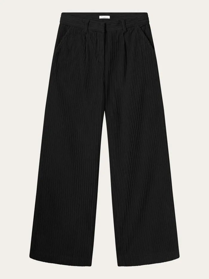 KnowledgeCotton Apparel Pants POSEY Wide Highrise Irregular Corduroy Pants Black Jet 8211 Women KnowledgeCotton Apparel Pants POSEY Wide Highrise Irregular Corduroy Pants Black Jet 8211 Women