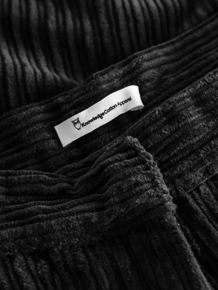 KnowledgeCotton Apparel Pants POSEY Wide Highrise Irregular Corduroy Pants Black Jet 8211 Women KnowledgeCotton Apparel Pants POSEY Wide Highrise Irregular Corduroy Pants Black Jet 8211 Women