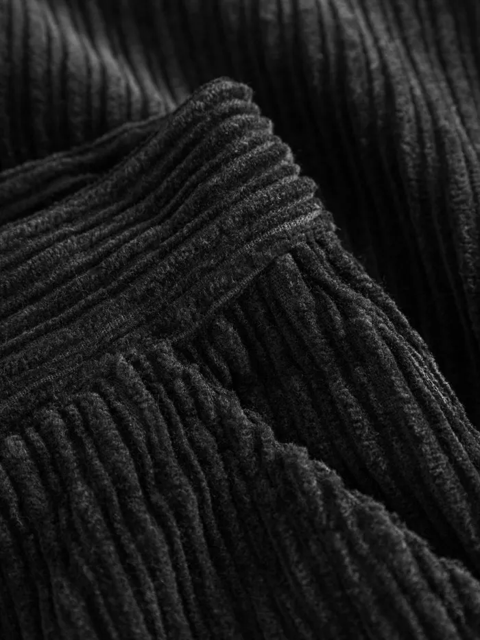 KnowledgeCotton Apparel Pants POSEY Wide Highrise Irregular Corduroy Pants Black Jet 8211 Women KnowledgeCotton Apparel Pants POSEY Wide Highrise Irregular Corduroy Pants Black Jet 8211 Women