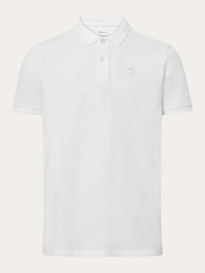 KnowledgeCotton Apparel Polo Shirts Basic Badge Polo Bright White 8211 Men