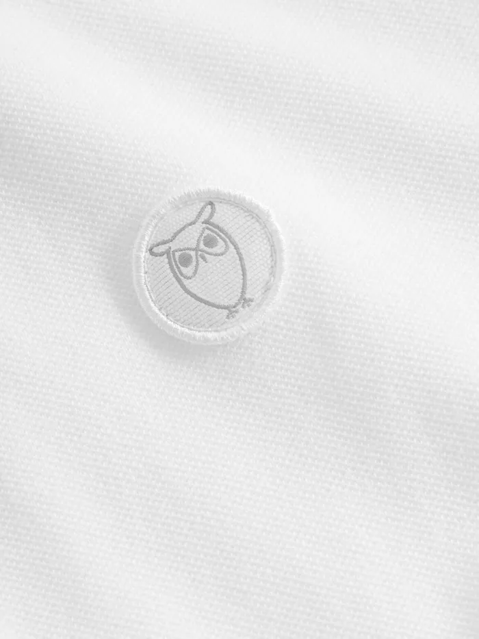KnowledgeCotton Apparel Polo Shirts Basic Badge Polo Bright White 8211 Men KnowledgeCotton Apparel Polo Shirts Basic Badge Polo Bright White 8211 Men