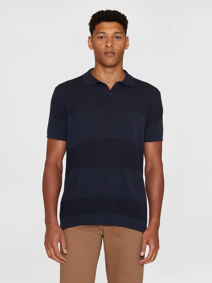 KnowledgeCotton Apparel Polo Shirts Regular Pattern Knitted Short Sleeved Polo Gotsvegan 8211 Men KnowledgeCotton Apparel Polo Shirts Regular Pattern Knitted Short Sleeved Polo Gotsvegan 8211 Men