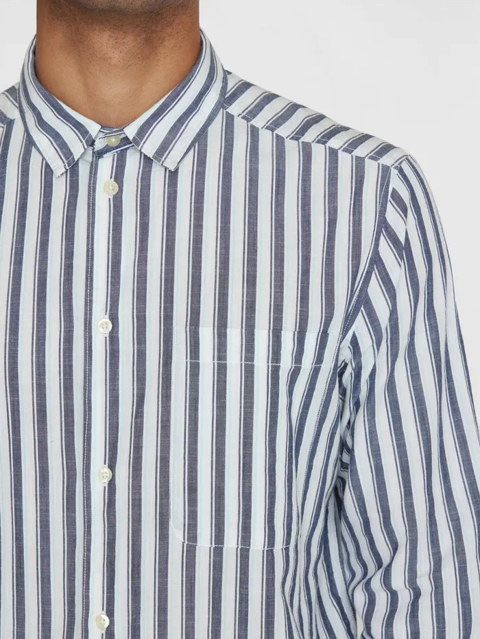 KnowledgeCotton Apparel Shirts Loose Striped Slub Shirt Gotsvegan 8211 Men KnowledgeCotton Apparel Shirts Loose Striped Slub Shirt Gotsvegan 8211 Men
