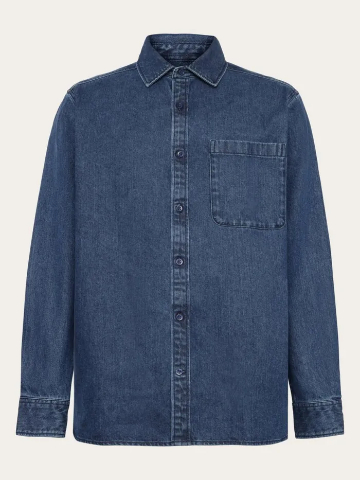 KnowledgeCotton Apparel Shirts Organic Cotton Natural Indigo Denim Shirt GOTS Dark Blue Denim 8211 Men KnowledgeCotton Apparel Shirts Organic Cotton Natural Indigo Denim Shirt GOTS Dark Blue Denim 8211 Men