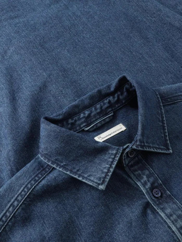 KnowledgeCotton Apparel Shirts Organic Cotton Natural Indigo Denim Shirt GOTS Dark Blue Denim 8211 Men KnowledgeCotton Apparel Shirts Organic Cotton Natural Indigo Denim Shirt GOTS Dark Blue Denim 8211 Men