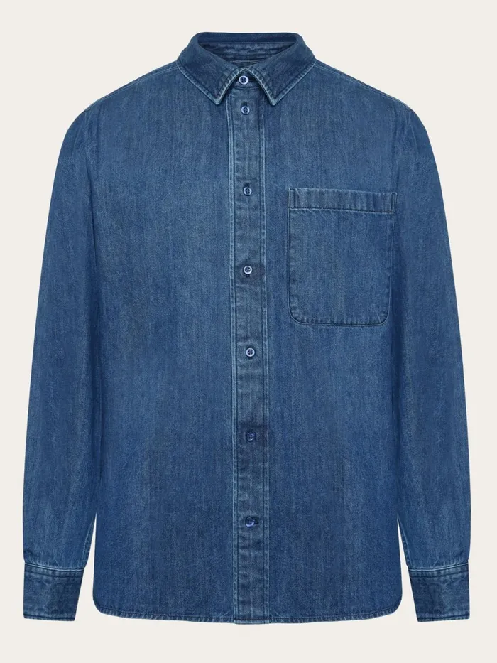KnowledgeCotton Apparel Shirts Organic Cotton Natural Indigo Denim Shirt GOTS Dark Blue Denim 8211 Men KnowledgeCotton Apparel Shirts Organic Cotton Natural Indigo Denim Shirt GOTS Dark Blue Denim 8211 Men
