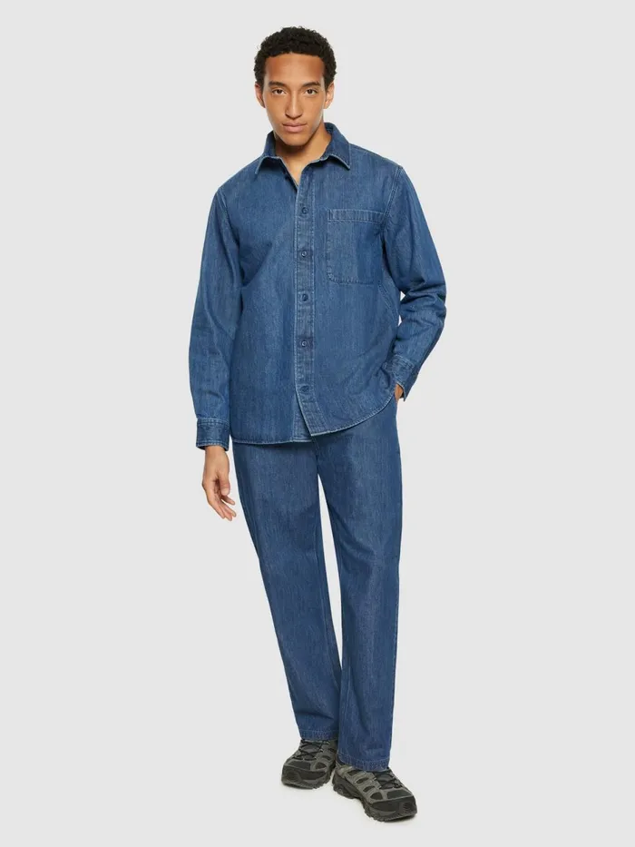 KnowledgeCotton Apparel Shirts Organic Cotton Natural Indigo Denim Shirt GOTS Dark Blue Denim 8211 Men KnowledgeCotton Apparel Shirts Organic Cotton Natural Indigo Denim Shirt GOTS Dark Blue Denim 8211 Men
