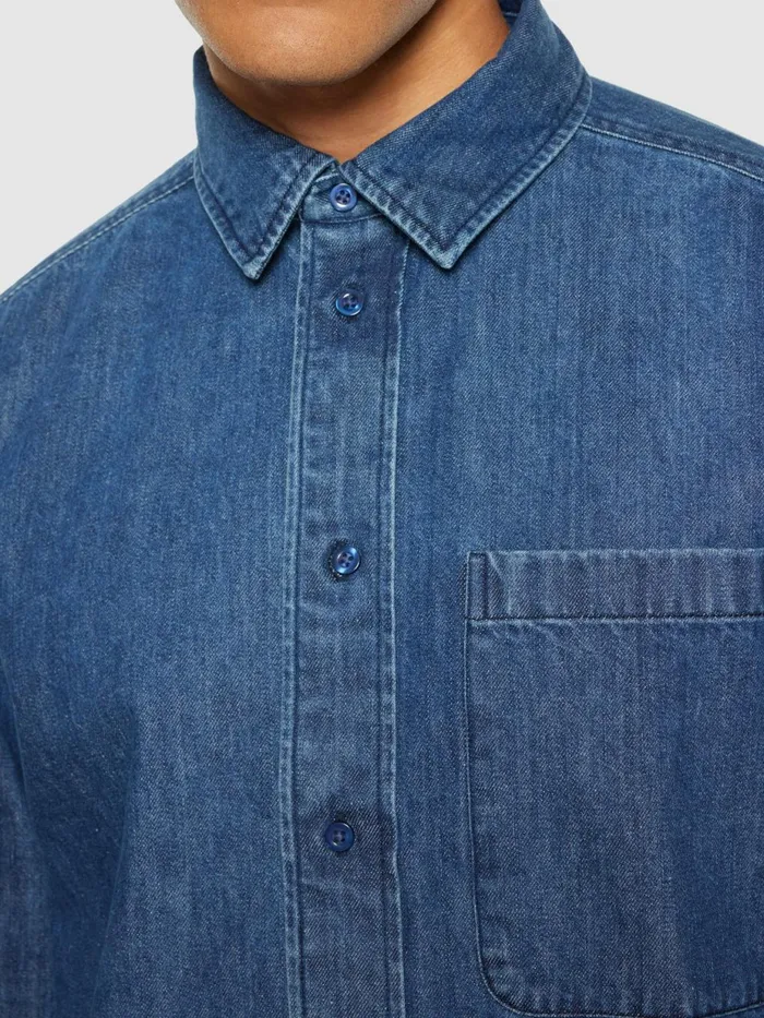 KnowledgeCotton Apparel Shirts Organic Cotton Natural Indigo Denim Shirt GOTS Dark Blue Denim 8211 Men KnowledgeCotton Apparel Shirts Organic Cotton Natural Indigo Denim Shirt GOTS Dark Blue Denim 8211 Men