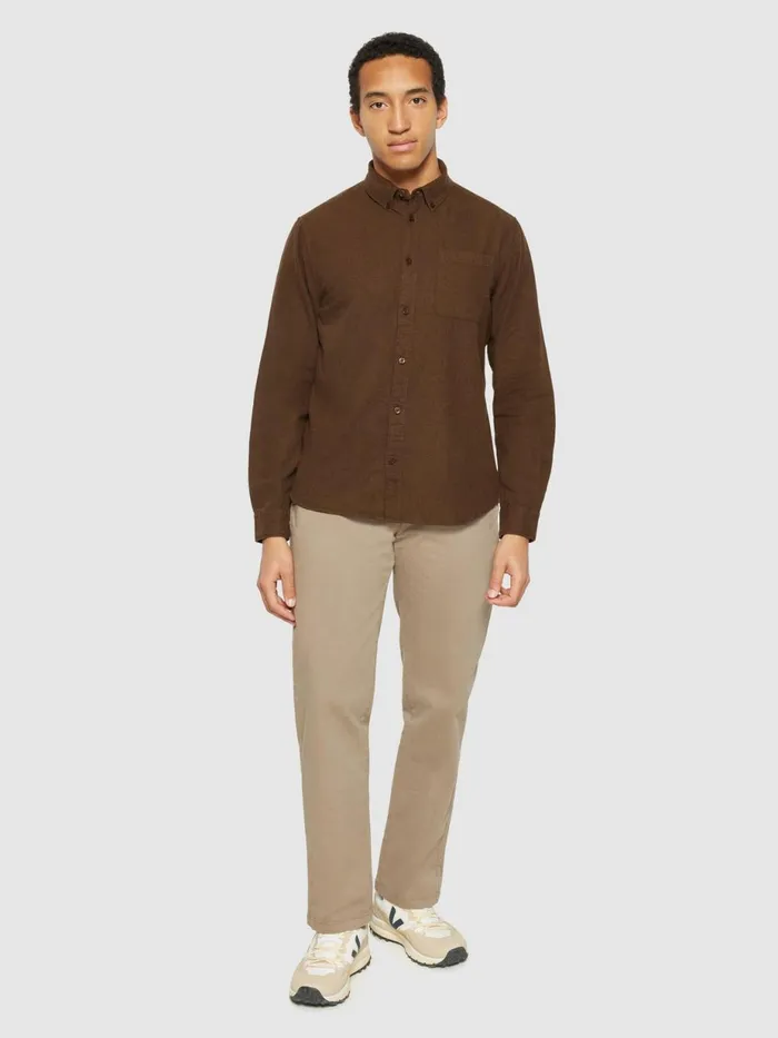 KnowledgeCotton Apparel Shirts Regular Fit Melang Flannel Shirt Demitasse brown 8211 Men KnowledgeCotton Apparel Shirts Regular Fit Melang Flannel Shirt Demitasse brown 8211 Men