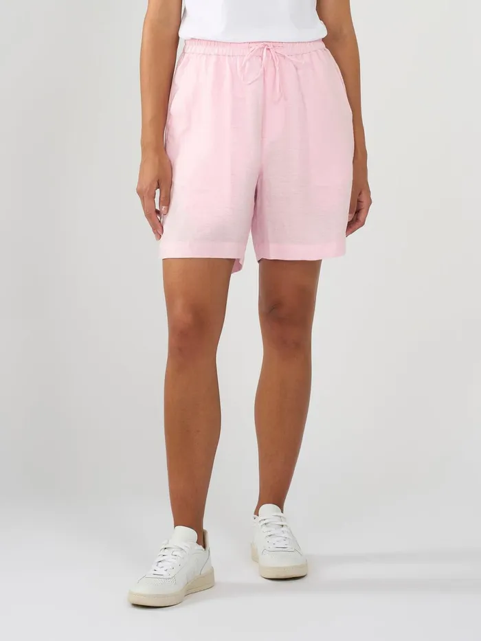KnowledgeCotton Apparel Shorts Linen Mix Elastic Waist Shorts Parfait Pink 8211 Women KnowledgeCotton Apparel Shorts Linen Mix Elastic Waist Shorts Parfait Pink 8211 Women