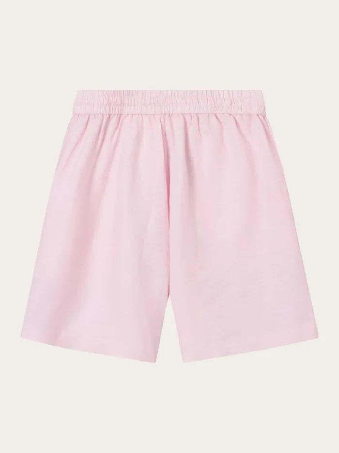 KnowledgeCotton Apparel Shorts Linen Mix Elastic Waist Shorts Parfait Pink 8211 Women KnowledgeCotton Apparel Shorts Linen Mix Elastic Waist Shorts Parfait Pink 8211 Women