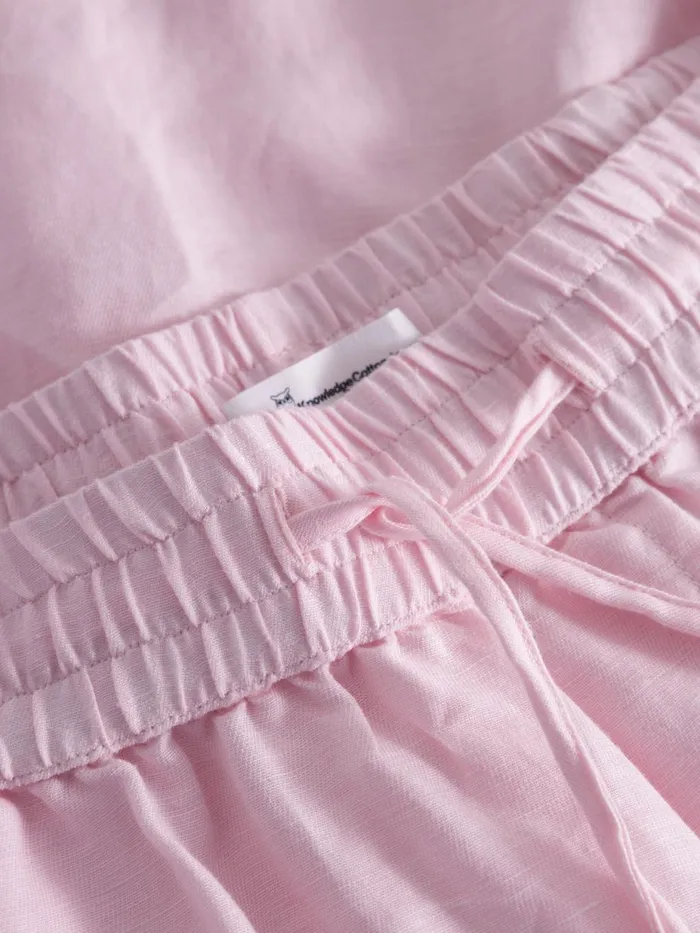 KnowledgeCotton Apparel Shorts Linen Mix Elastic Waist Shorts Parfait Pink 8211 Women KnowledgeCotton Apparel Shorts Linen Mix Elastic Waist Shorts Parfait Pink 8211 Women