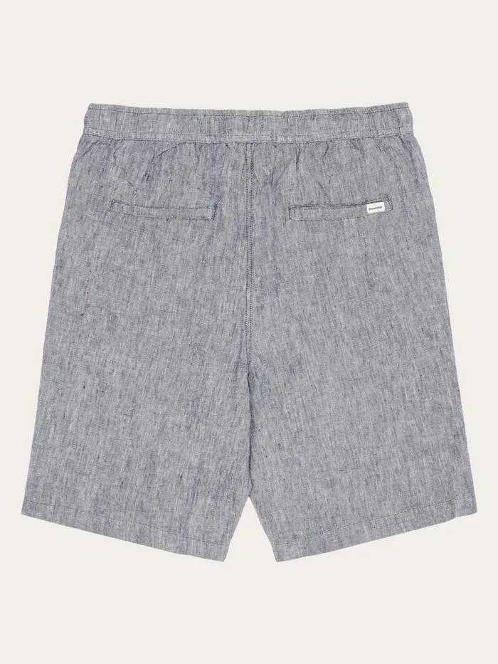 KnowledgeCotton Apparel Shorts Loose Linen Shorts Vintage Indigo 8211 Men