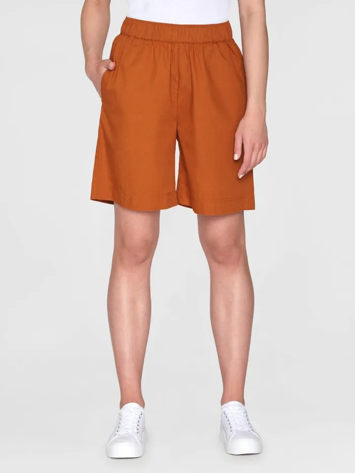 KnowledgeCotton Apparel Shorts Poplin Bermuda Shorts Leather Brown 8211 Women KnowledgeCotton Apparel Shorts Poplin Bermuda Shorts Leather Brown 8211 Women