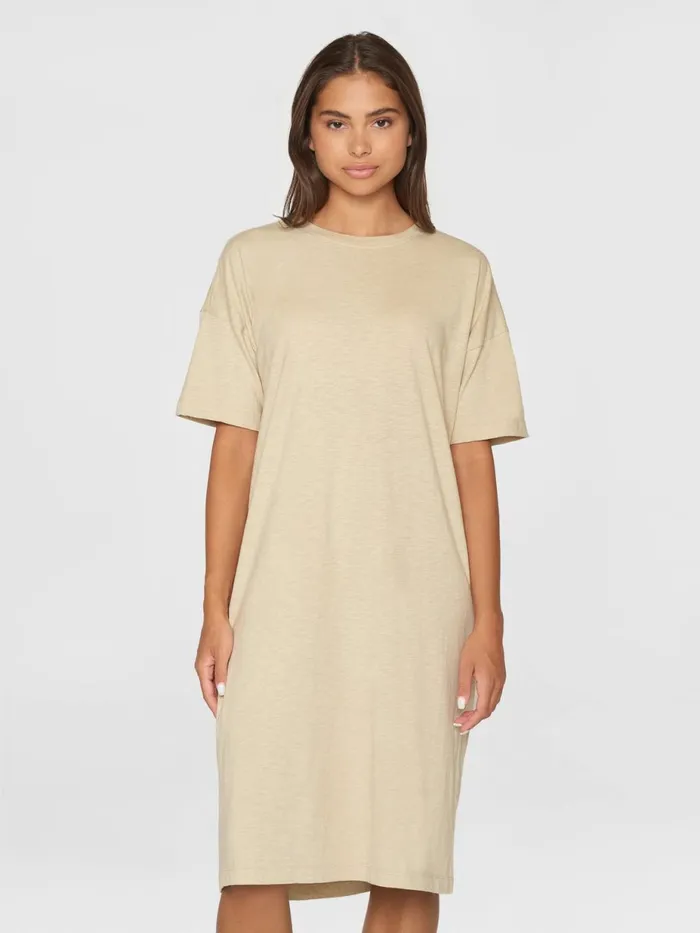 KnowledgeCotton Apparel Skirts And Dresses Loose Fit Midi Boat Neck Jersey Dress Light Feather Gray 8211 Women KnowledgeCotton Apparel Skirts And Dresses Loose Fit Midi Boat Neck Jersey Dress Light Feather Gray 8211 Women
