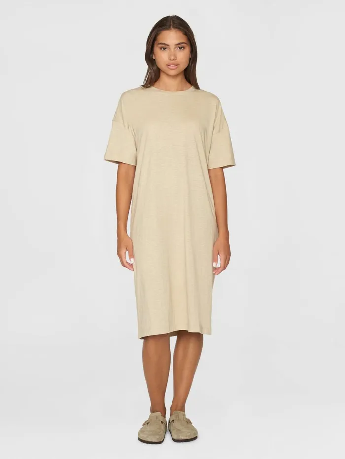 KnowledgeCotton Apparel Skirts And Dresses Loose Fit Midi Boat Neck Jersey Dress Light Feather Gray 8211 Women KnowledgeCotton Apparel Skirts And Dresses Loose Fit Midi Boat Neck Jersey Dress Light Feather Gray 8211 Women