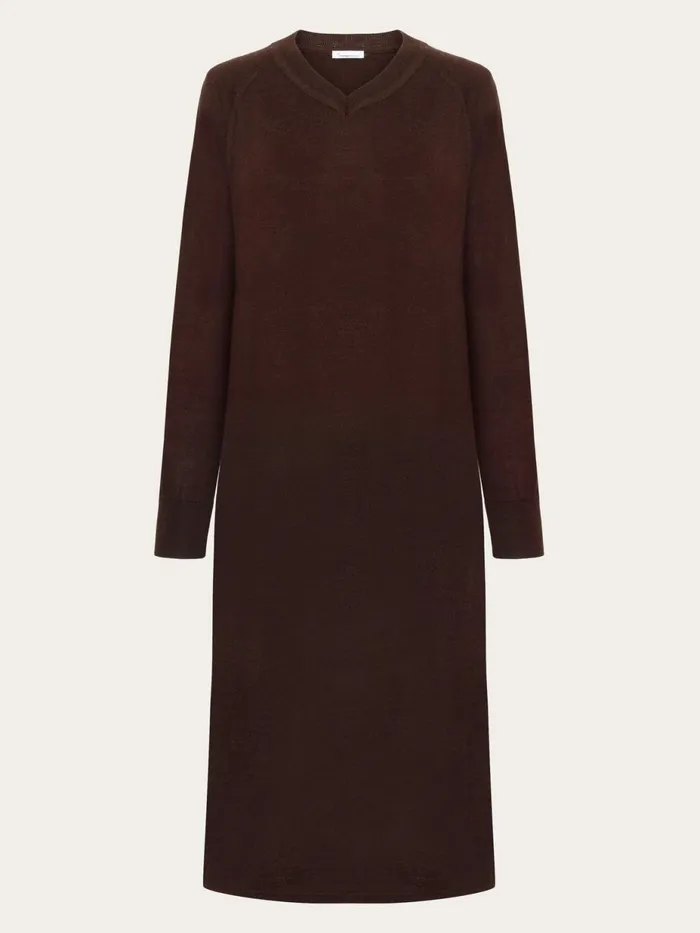 KnowledgeCotton Apparel Skirts And Dresses Merino Mid Length Vneck Dress Rws 8211 Women