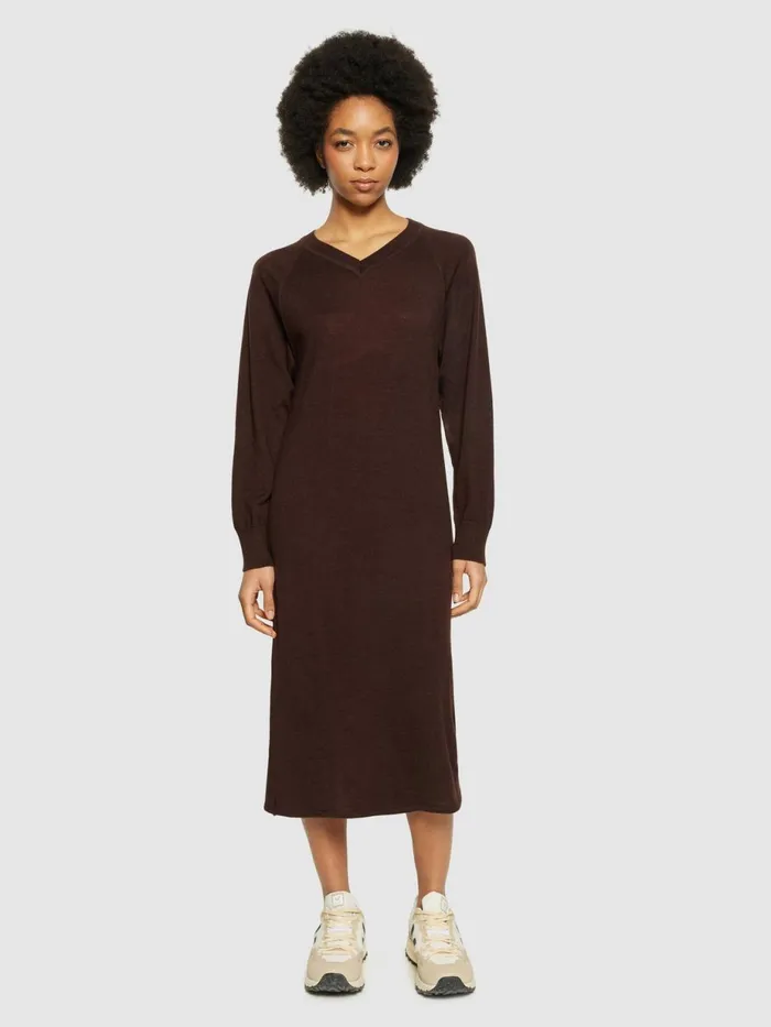 KnowledgeCotton Apparel Skirts And Dresses Merino Mid Length Vneck Dress Rws 8211 Women KnowledgeCotton Apparel Skirts And Dresses Merino Mid Length Vneck Dress Rws 8211 Women