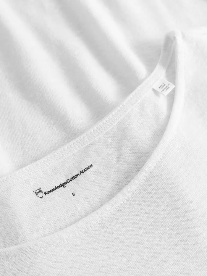 KnowledgeCotton Apparel TShirts And Tops Loose Fold Up Linen Tshirt Bright White 8211 Women KnowledgeCotton Apparel TShirts And Tops Loose Fold Up Linen Tshirt Bright White 8211 Women
