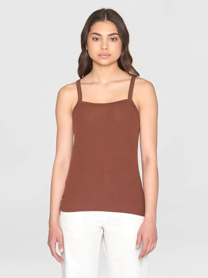 KnowledgeCotton Apparel TShirts And Tops Rib Strap Top Tiramisu 8211 Women KnowledgeCotton Apparel TShirts And Tops Rib Strap Top Tiramisu 8211 Women