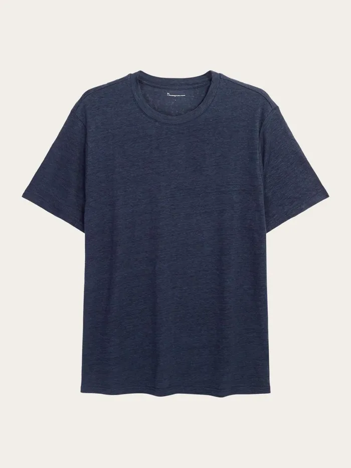 KnowledgeCotton Apparel TShirts Linen Tshirt Total Eclipse 8211 Men