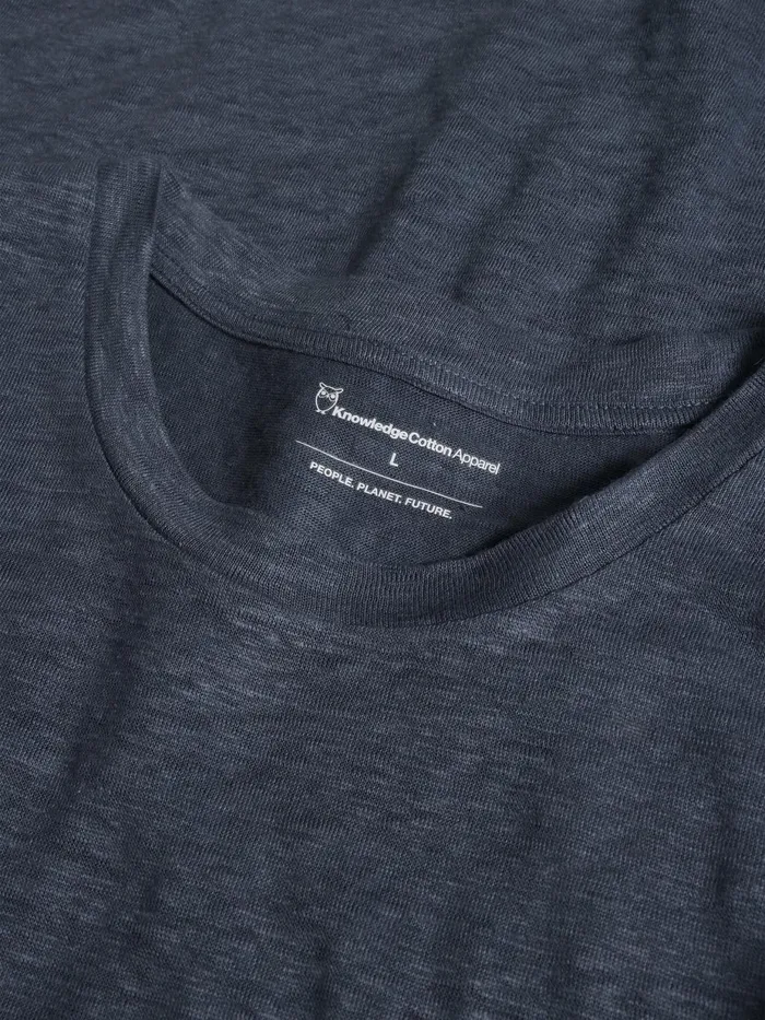 KnowledgeCotton Apparel TShirts Linen Tshirt Vintage Indigo 8211 Men KnowledgeCotton Apparel TShirts Linen Tshirt Vintage Indigo 8211 Men