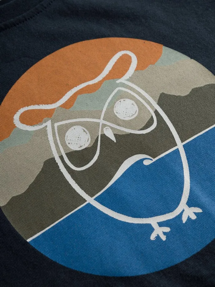 KnowledgeCotton Apparel TShirts Mountain Owl Front Print Tshirt Total Eclipse 8211 Kids KnowledgeCotton Apparel TShirts Mountain Owl Front Print Tshirt Total Eclipse 8211 Kids