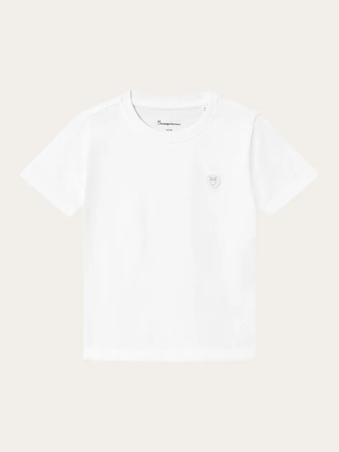 KnowledgeCotton Apparel TShirts Regular Fit Badge Tshirt Bright White 8211 Kids KnowledgeCotton Apparel TShirts Regular Fit Badge Tshirt Bright White 8211 Kids