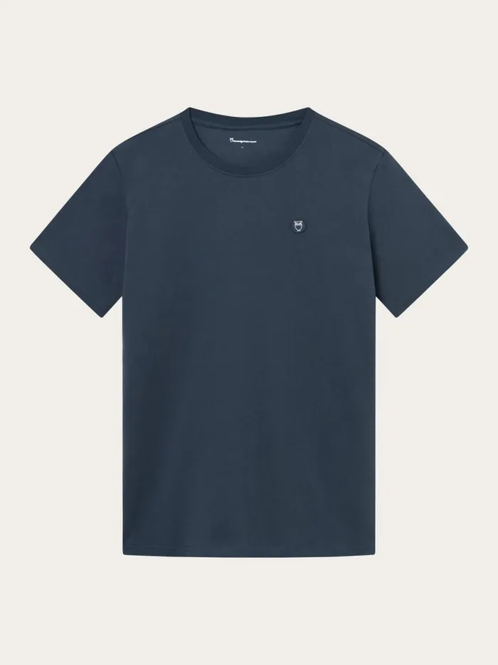 KnowledgeCotton Apparel TShirts Regular Fit Badge Tshirt Total Eclipse 8211 Men KnowledgeCotton Apparel TShirts Regular Fit Badge Tshirt Total Eclipse 8211 Men